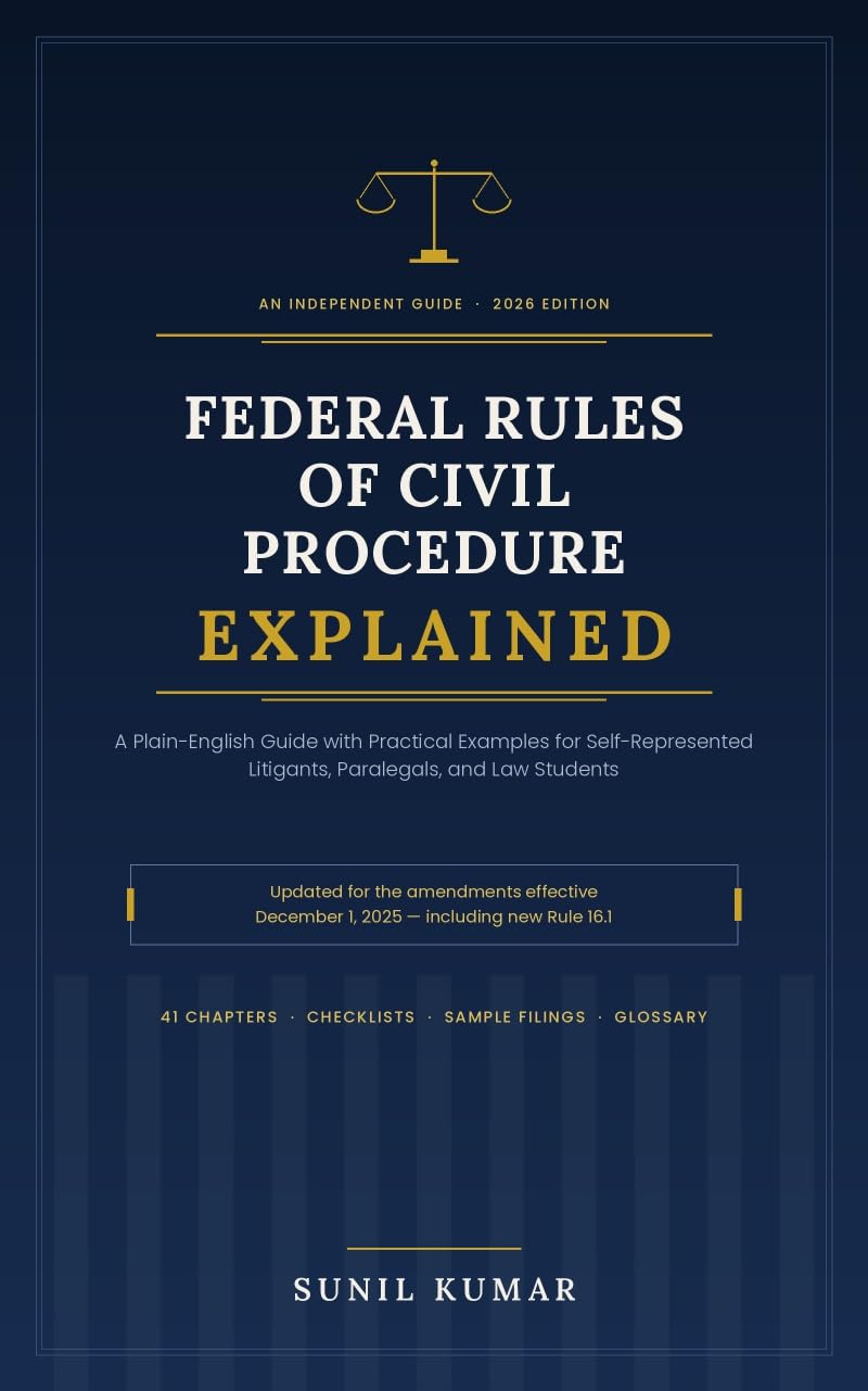 Federal Rules of Civil Procedure Explained (2026 Edition) : A Plain-English Guide with Practical Examples for Self-Represented Litigants, Paralegals, and Law Students