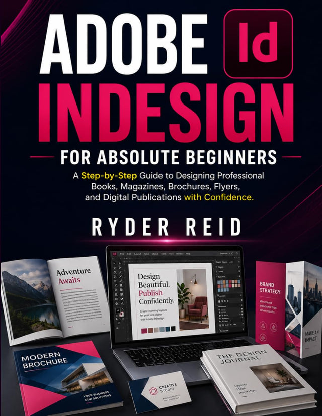 ADOBE INDESIGN FOR ABSOLUTE BEGINNERS: A Step-By-Step Guide To Designing Professional Books, Magazines, Brochures, Flyers And Digital Publications With Confidence.