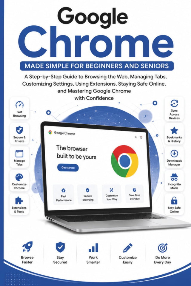 Google Chrome Made Simple for Beginners and Seniors: A Step-by-Step Guide to Browsing the Web Safely, Managing Tabs, Bookmarks, Passwords, Extensions, ... and Mastering it (APP GUIDE SOLUTIONS)