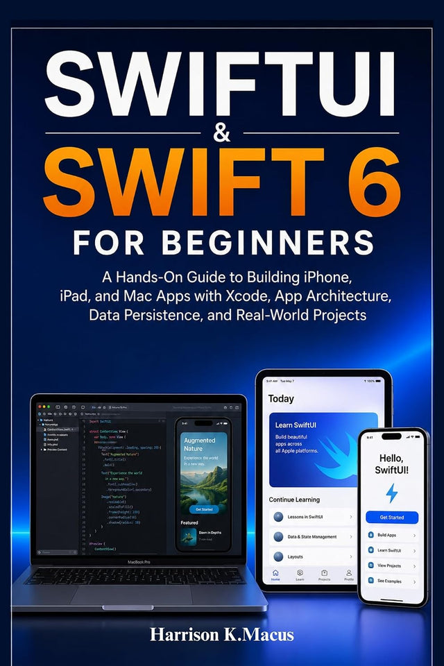 Swiftui & Swift 6 For Beginners: A Hands-On Guide to Building iPhone, iPad, and Mac Apps with Xcode, App Architecture, Data Persistence, and Real-World Projects