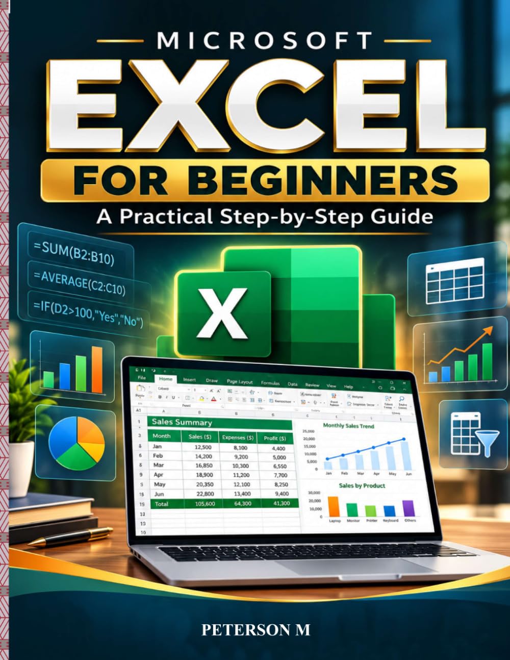Microsoft Excel for Beginners: A Practical Step-by-Step Guide to Formulas, Functions, Charts, Tables, PivotTables, and Data Analysis (Computer Skills for Beginners Series)