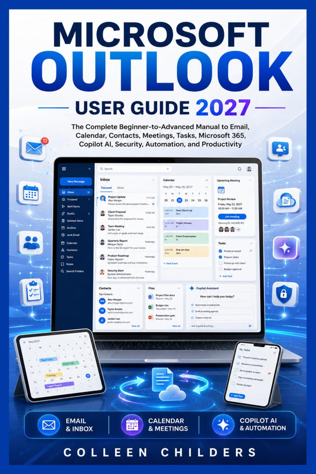 MICROSOFT OUTLOOK User Guide 2027: The Complete Beginner-to-Advanced Manual to Email, Calendar, Contacts, Meetings, Tasks, Microsoft 365, Copilot AI, Security, Automation, and Productivity.
