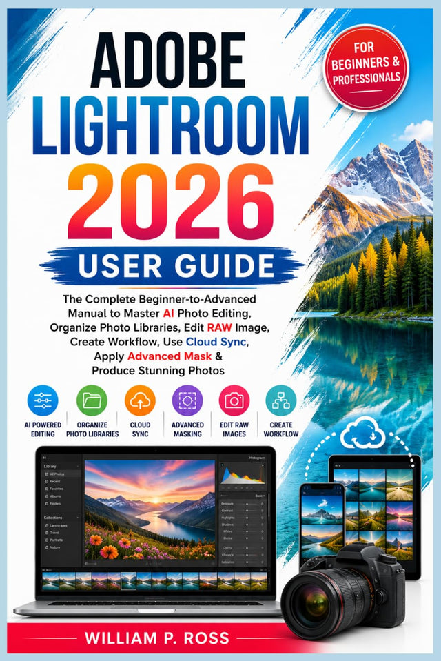 ADOBE LIGHTROOM 2026 USER GUIDE: The Complete Beginner-to-Advanced Manual to Master AI Photo Editing Organize Photo Libraries Edit RAW Image Create Workflow Use Cloud Sync Apply Advanced Mask