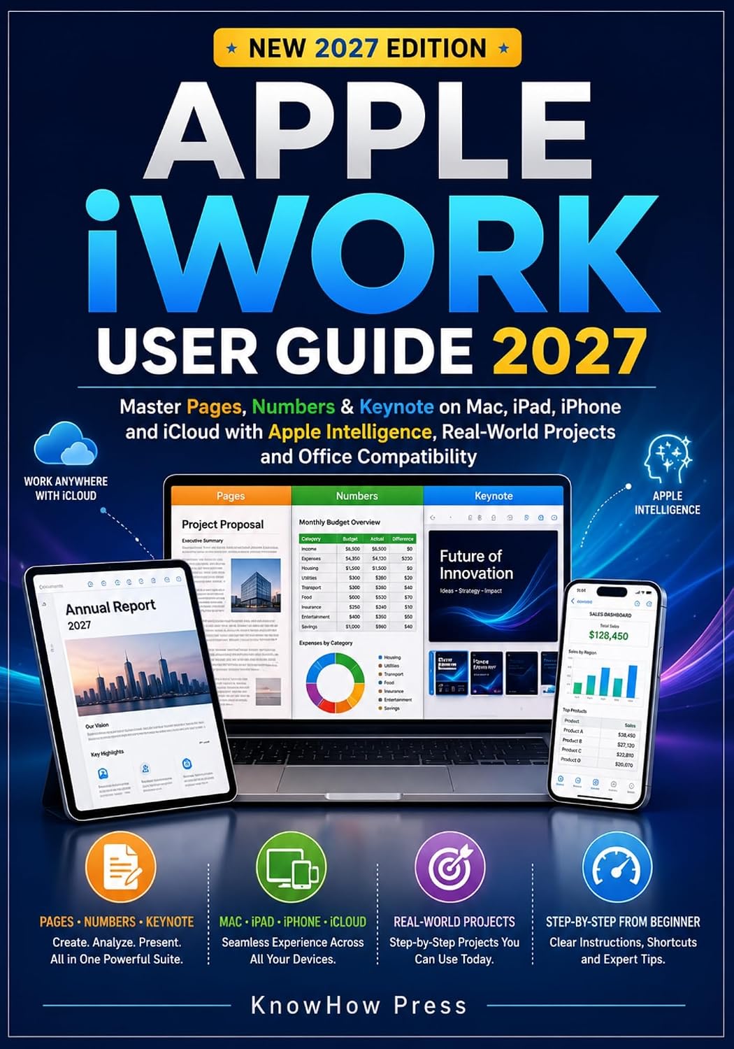 Apple iWORK User Guide 2027: Master Pages, Numbers & Keynote on Mac, iPad, iPhone and iCloud with Apple Intelligence, Real-World Projects and Office Compatibility (THE USER GUIDE BOOK SERIES)