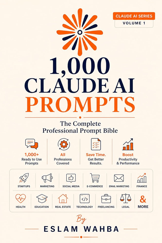 1,000 Claude AI Prompts: The Complete Professional Prompt Bible (Claude AI Mastery Series: Build, Automate, and Scale Intelligent Systems Book 5)