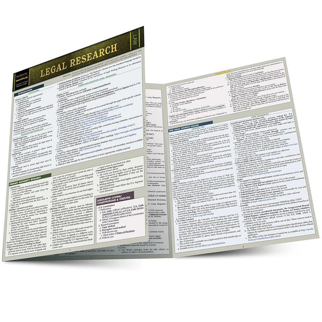 Legal Research: a QuickStudy Laminated Reference Guide