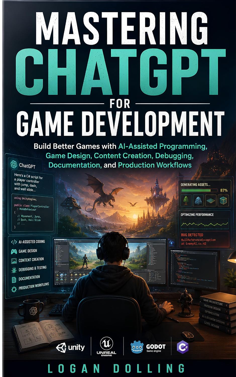 Mastering ChatGPT for Game Development: Build Better Games with AI-Assisted Programming, Game Design, Content Creation, Debugging, Documentation, and Production Workflows