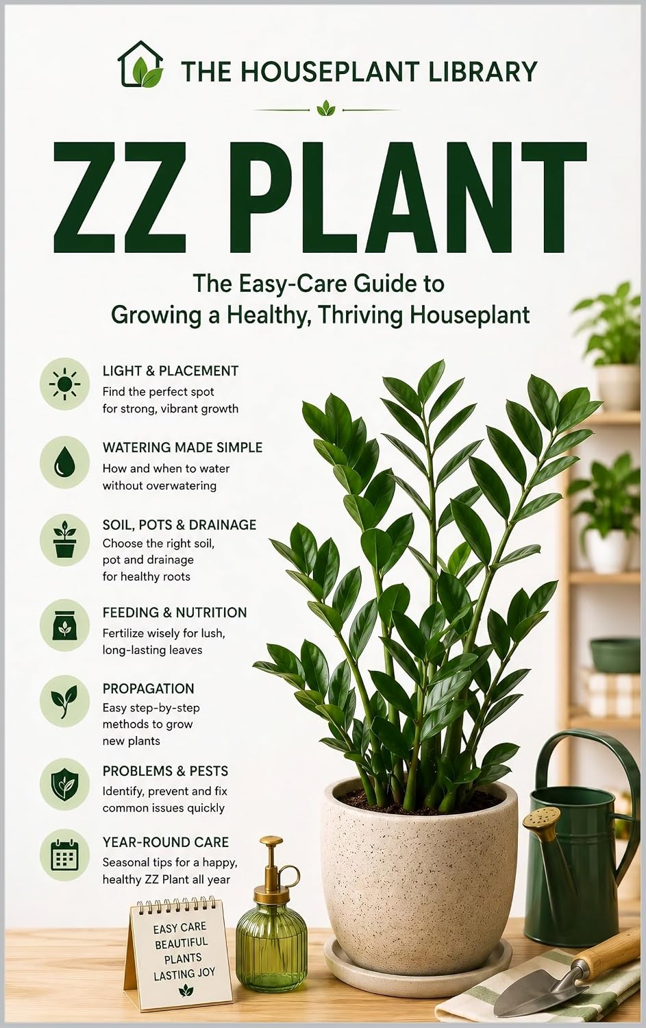 ZZ Plant: The Easy-Care Guide to Growing, Watering, Propagating, and Keeping a Healthy, Thriving Houseplant (The Houseplant Library Book 10)