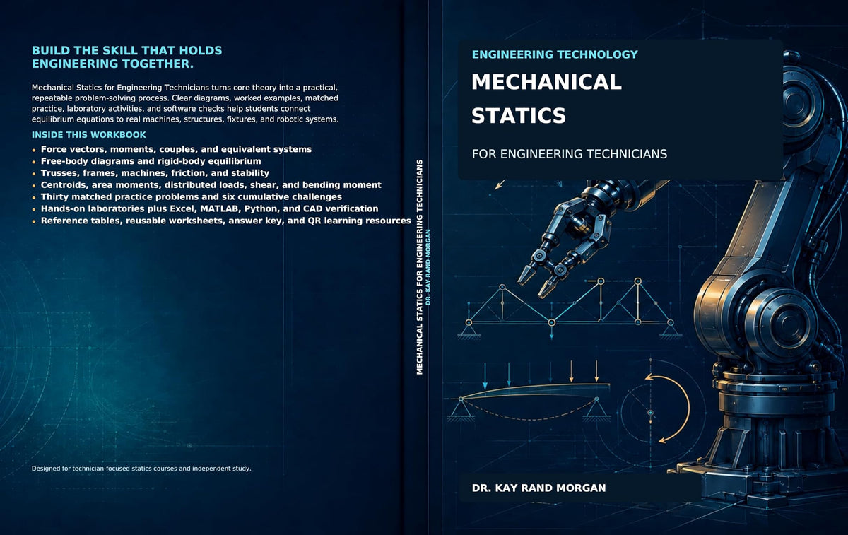 Mechanical Statics for Engineering Technicians: A Visual, Worked-Example Workbook for a 15-Week Course