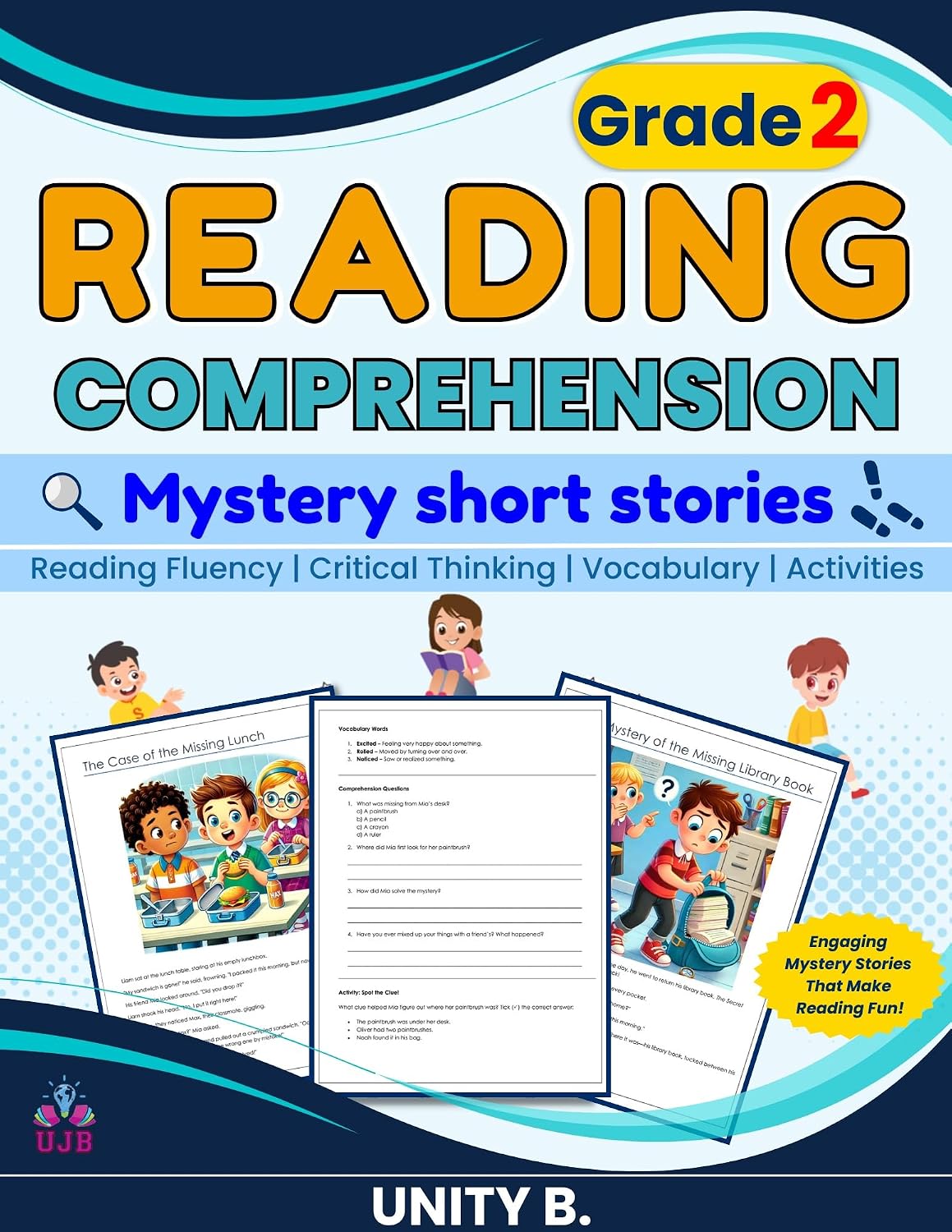 Mystery short stories for Grade 2 Comprehension: Reading Book for 2nd graders (UJB Grammar Skills)